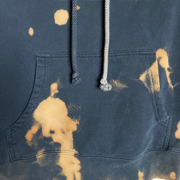 Obey Long Sleeve Hoodie Acid Wash Tie Dye Black Brown Kangaroo Pocket Medium - Picture 6 of 16